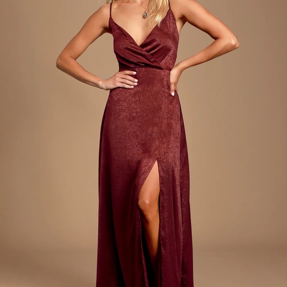 Lulus satin maxi dress